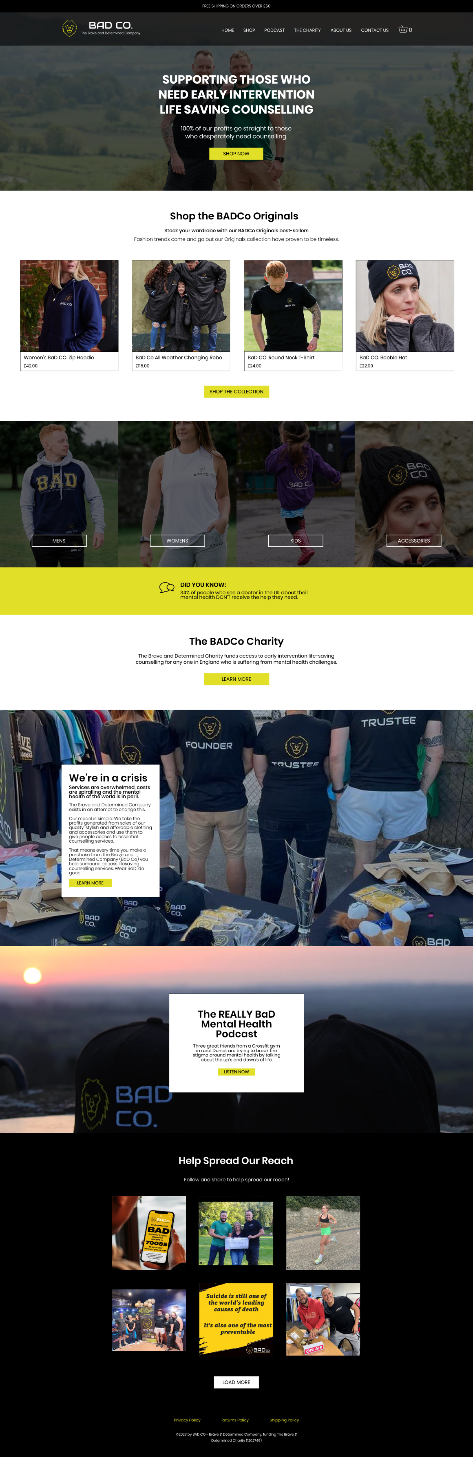 BADCo homepage design desktop